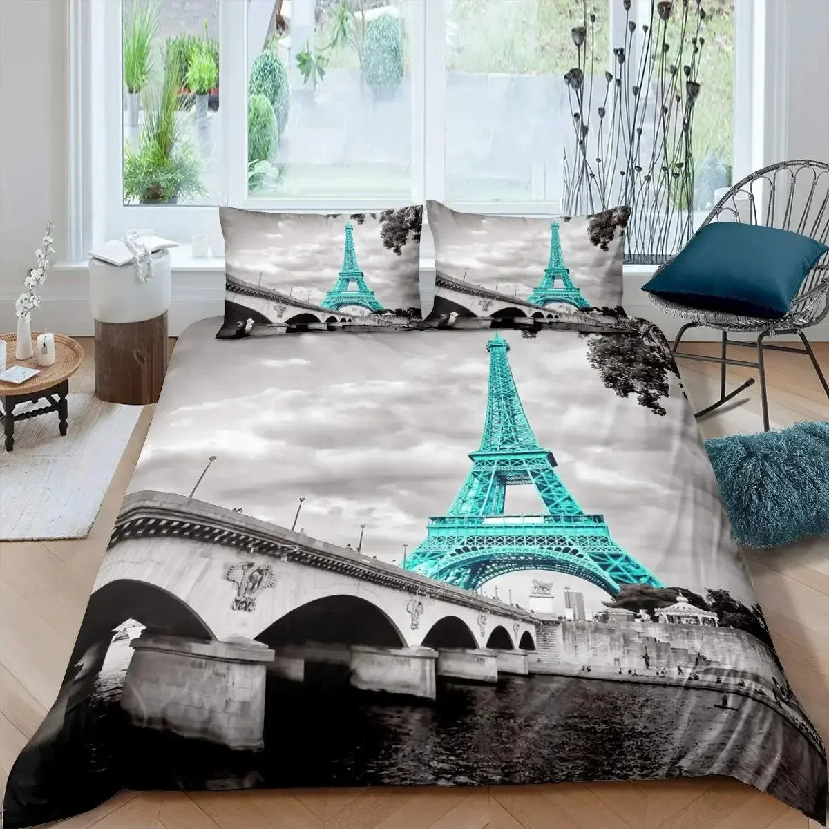Home Textiles Paris - Tema Torre Eiffel Parigi Comodo copripiumino