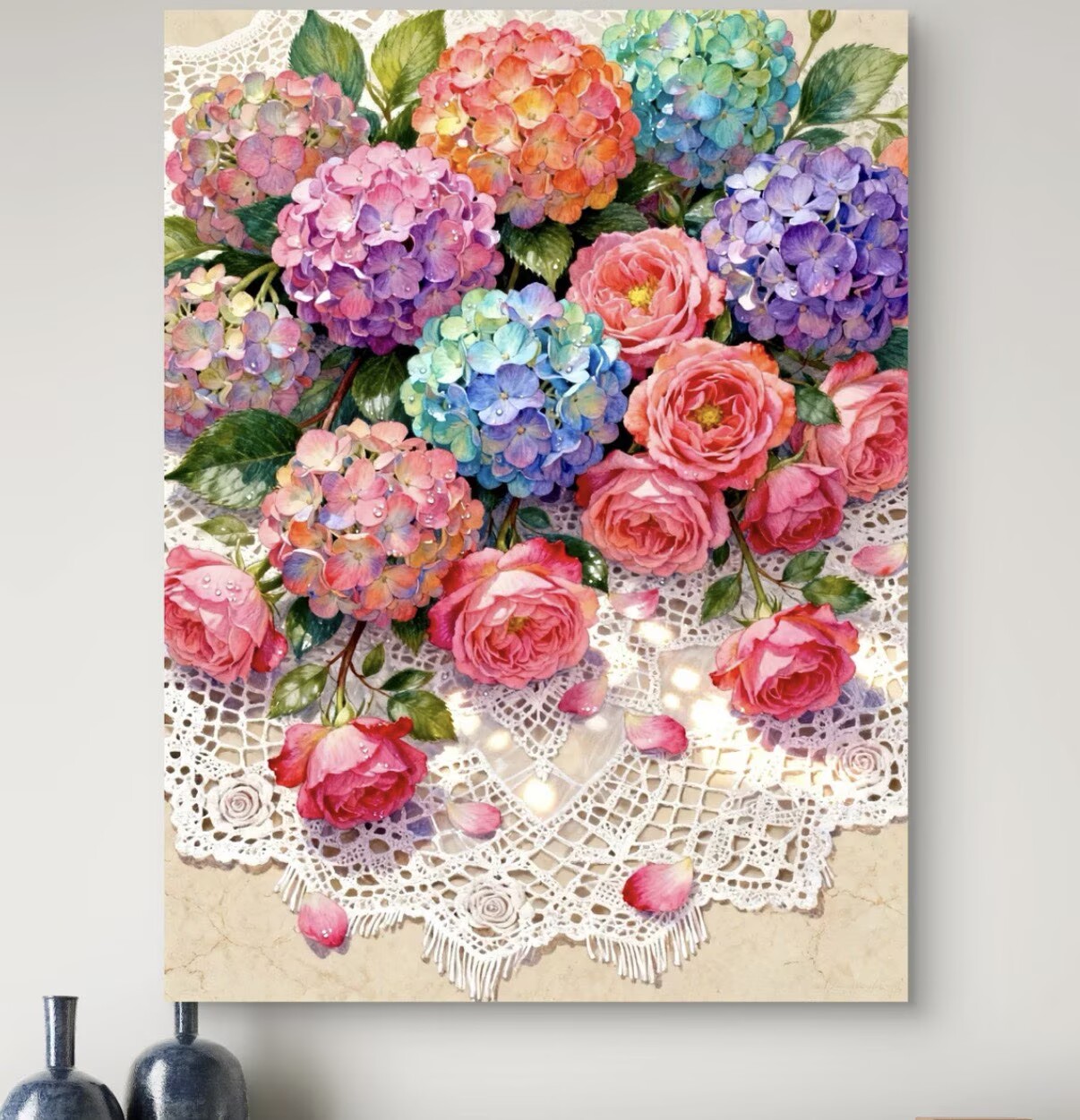 Home Textiles Discount - Kit Ricamo Punto Croce Ortensia Stampata