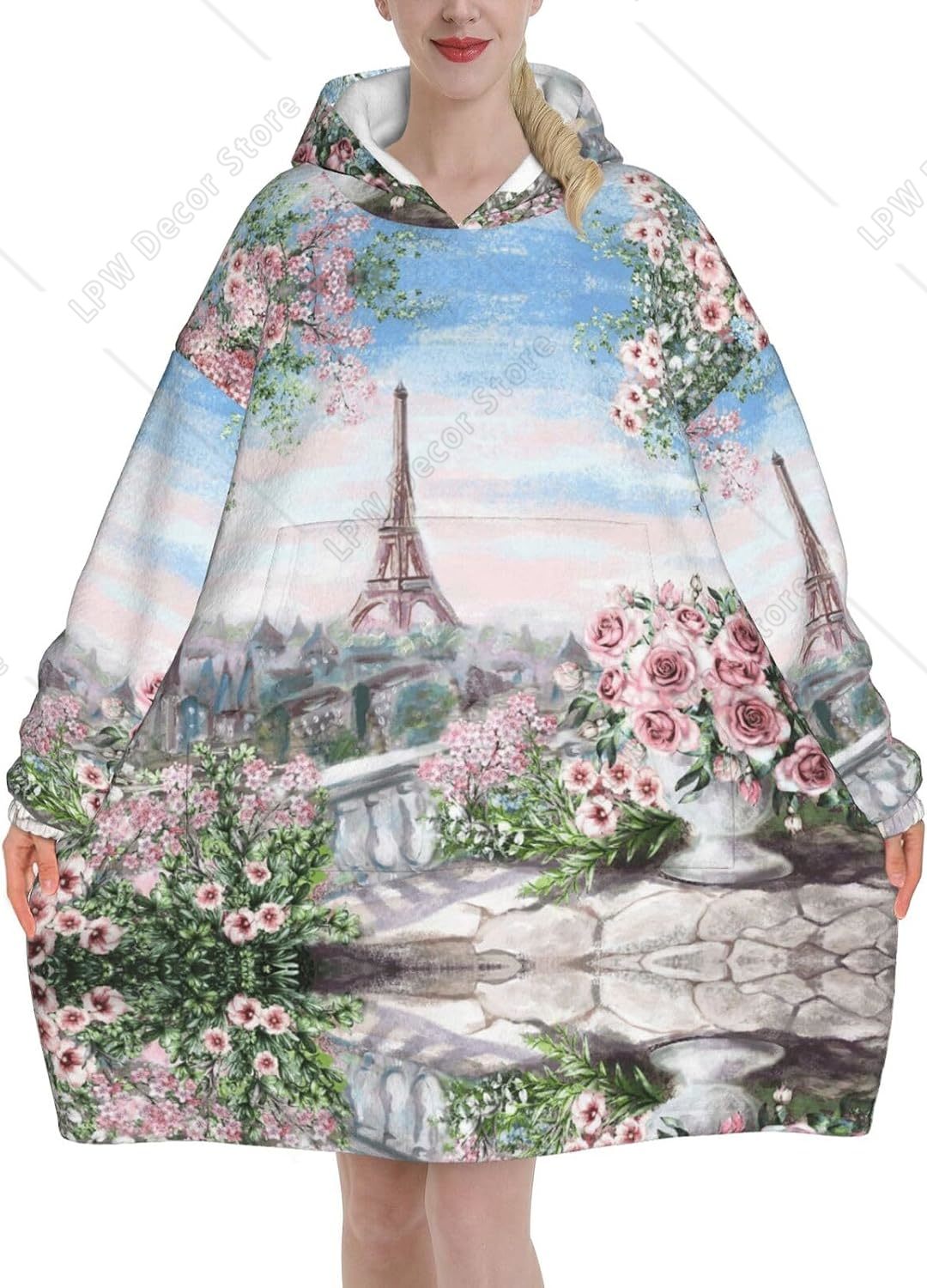 Home Textiles Paris - Felpe con cappuccio Tower Paris Print